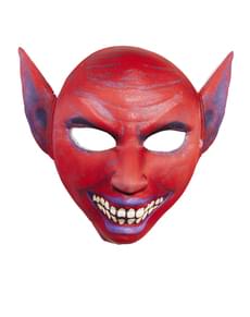 Máscara de diablo con orejas y sonrisa inquietante