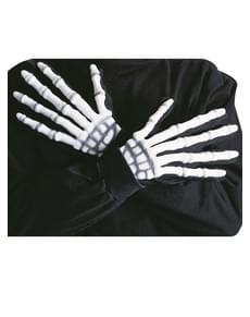 Skelett Handschuhe mit Relief fluoreszierend