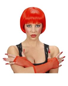 Peruca rave vermelha