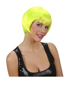 Peruca rave verde fluorescente