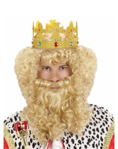 Peluca rubia con barba y bigote de rey mago