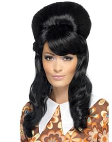 Black wig with bun