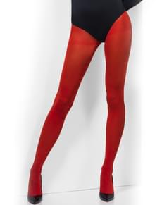 Ugjennomsiktige røde tights
