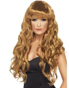 Long Brown Wig with Fringe