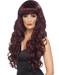 Long Auburn Wig with Fringe