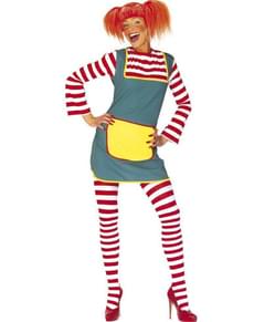 女性のためのフレンドリーな赤い髪の少女衣装