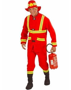 남자를위한 빨간 소방관 의상