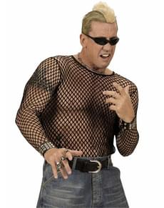 Camisola de rede preta para homem