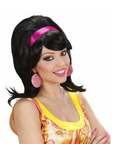 Peruca preta moda anos 60