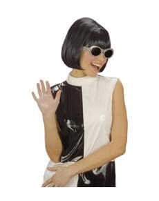 60s bob black wig