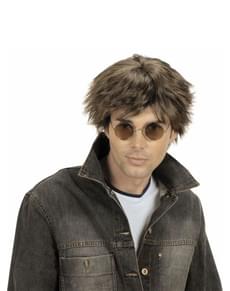 Peluca castaña 60's para hombre