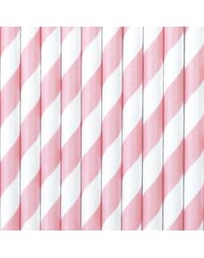 הגדר של 10 קשיות פסטל ורוד נייר - Unicorn