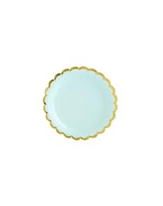 6 assiettes vertes menthe en carton - Yummy