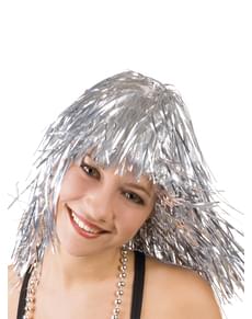 Peruca prateado metálico para mulher