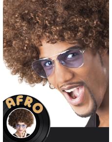 Peruca afro castanha unissex