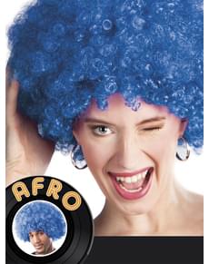 Peruca afro azul unissex