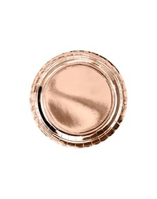 6 assiettes rose gold de 23 cm en carton - Vintage Birthday