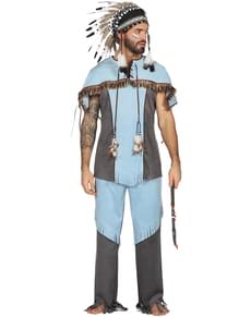 Costume da indiano azzurro da uomo