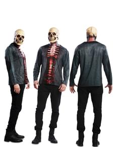 T-shirt squelette sanglant homme