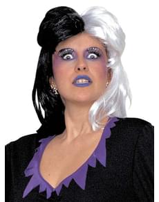 Moterų juoda ir balta perukas