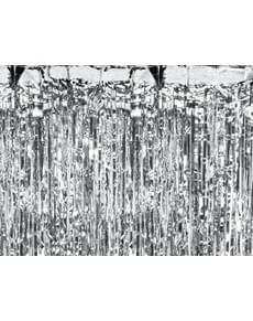 Cortina de flecos color plata de 2,5 m