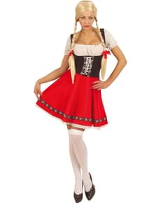 Oktoberfest Kostüm rot-weiß für Damen