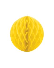 Boule jaune de 20 cm en nid d'abeille