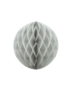 Boule grise de 20 cm en nid d'abeille