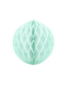 Boule verte menthe pastel de 20 cm en nid d'abeille