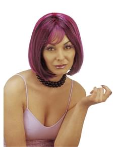 Peruca Kimberly cor-de-rosa para mulher