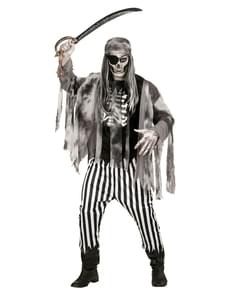 Fato de pirata dos sete mares zombie para homem tamanho grande