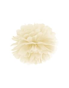 Decorative paper pom-pom in beige measuring 35 cm