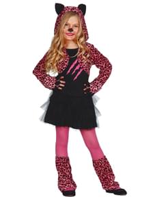 Costume da leopardo fucsia da bambina