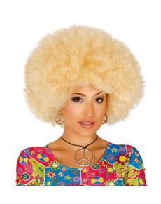Pruik afro blond voor vrouw