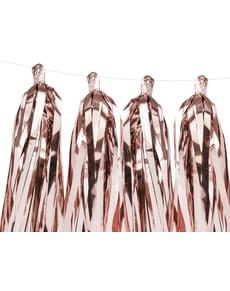 Grinalda de franjas  rose gold