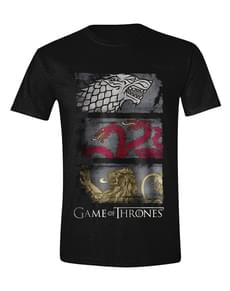 Camiseta Juego de Tronos Emblemas Casas negra para hombre