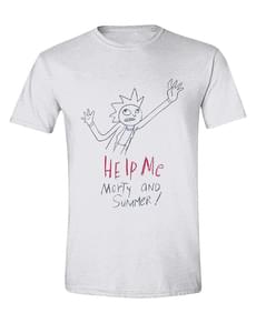 T-shirt branca Rick e Morty para homem 