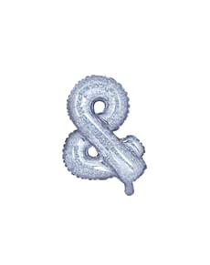 & Foil balloon in silver with glitter (35cm)