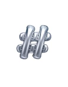 Ballon aluminium hashtag argenté