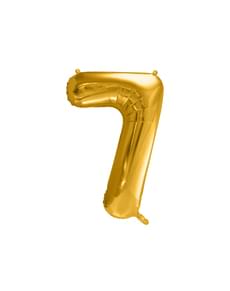 Номер "7" Фольга Шар в золоте, 86 см