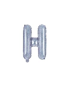 Ballon aluminium lettre H argenté à paillettes