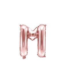 Letter M foil balloon in rose gold