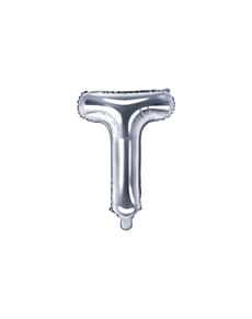 Ballon aluminium lettre T argenté