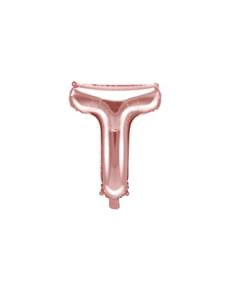 Ballon aluminium lettre T rose gold