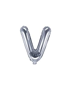 Globo foil bokstav V sølv (35 cm)