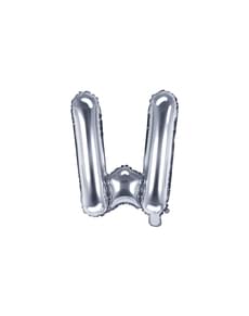 Letter W Foil Balloon in Zilver (35cm)
