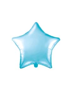 Ballon aluminium en forme d'étoile bleu ciel