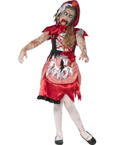 Costum scufița roșie zombie pentru fată