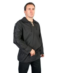 Camisa medieval Thor preta para homem