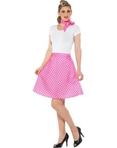 50s Polka Dot Costume for Women in Pink